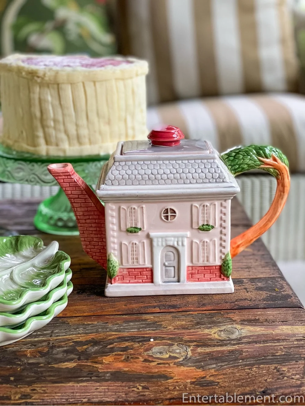 🏠💕VTG 1986 Fitz & Floyd Chateau Ceramic 3 Piece Teapot Complete Set RARE